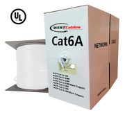 Cat6A Plenum 1000ft Solid Copper UTP Ethernet Cable