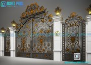 Decorative Automatic Wrought Iron Main Gate Design