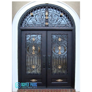 Custom hand-forged iron front doors,  double doors