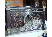 Ornamental custom wrought iron front porch railing